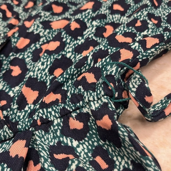 H&M Limited Edition Leopard Print Faux Wrap Jumpsuit | Teal with Pink‎ Spots | 6 - Picture 12 of 16